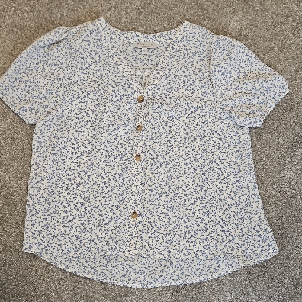 Blue Floral Blouse